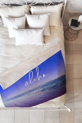 Leah Flores Aloha Beach Fleece Throw Blanket