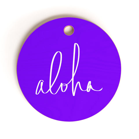 Leah Flores Aloha Purple Cutting Board Round