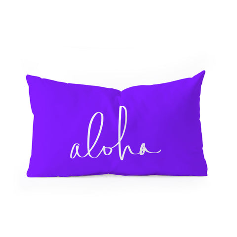 Leah Flores Aloha Purple Oblong Throw Pillow