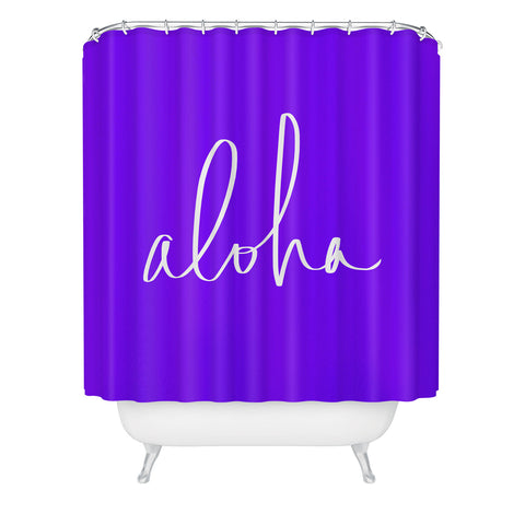 Leah Flores Aloha Purple Shower Curtain