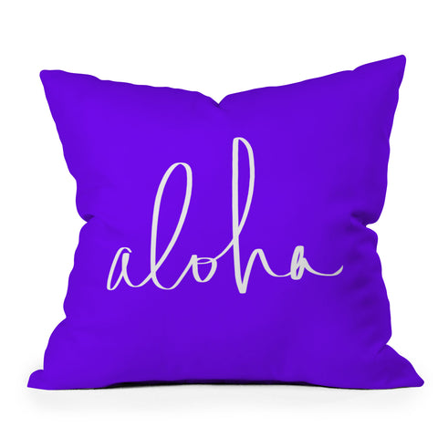 Leah Flores Aloha Purple Throw Pillow
