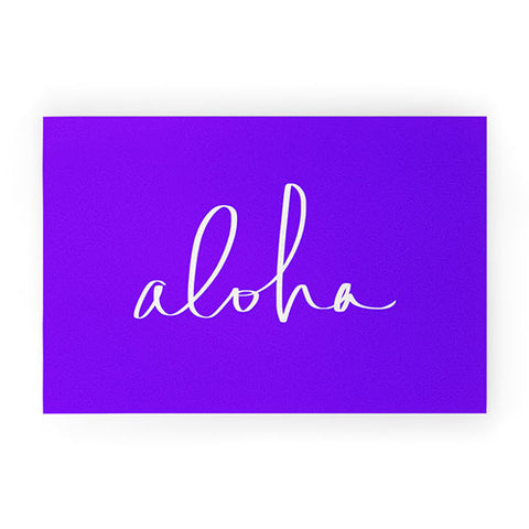 Leah Flores Aloha Purple Welcome Mat