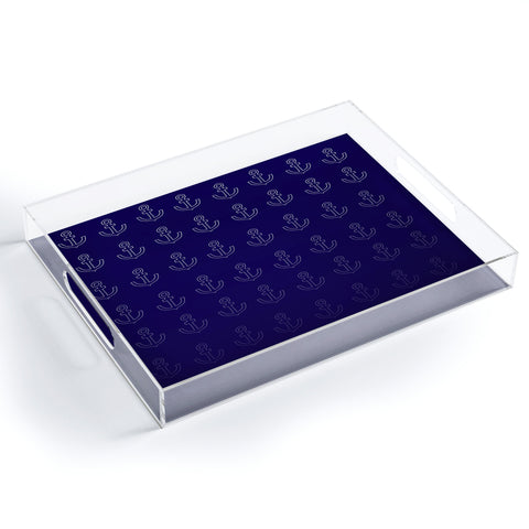 Leah Flores Anchor Pattern Acrylic Tray