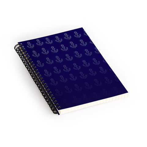 Leah Flores Anchor Pattern Spiral Notebook