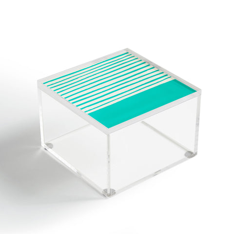 Leah Flores Aqua x Stripes Acrylic Box