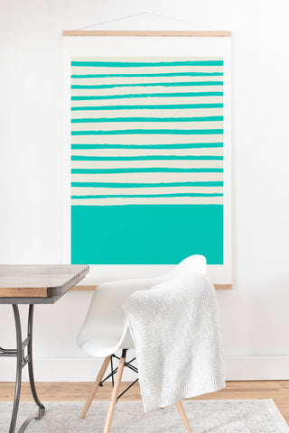 Leah Flores Aqua x Stripes Art Print And Hanger