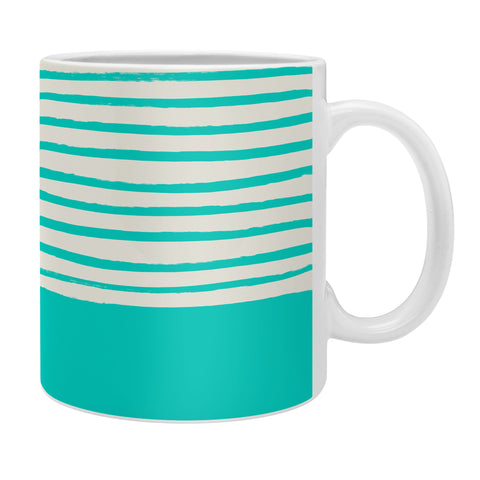 Leah Flores Aqua x Stripes Coffee Mug