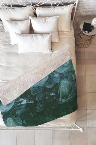 Leah Flores Aquamarine Gemstone Fleece Throw Blanket