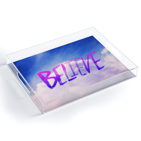 Leah Flores Believe X Clouds Acrylic Tray