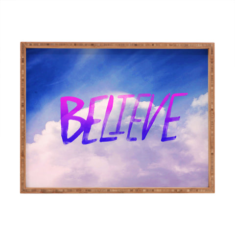 Leah Flores Believe X Clouds Rectangular Tray