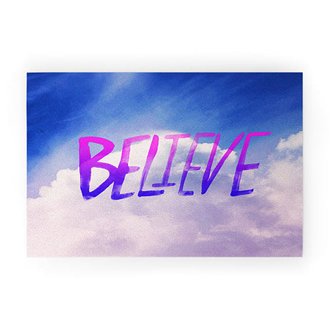 Leah Flores Believe X Clouds Welcome Mat