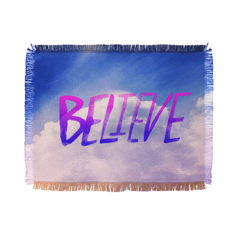 Leah Flores Believe X Clouds Throw Blanket