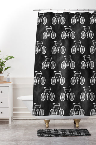 Leah Flores Bicycle Shower Curtain And Mat