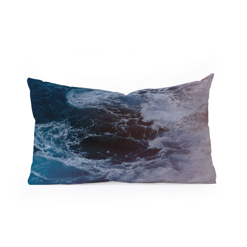 Leah Flores Big Sur Waves Oblong Throw Pillow