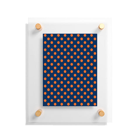 Leah Flores Blue and Orange Polka Dots Floating Acrylic Print