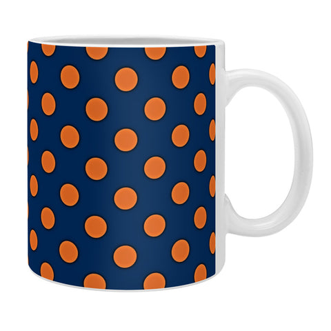 Leah Flores Blue and Orange Polka Dots Coffee Mug