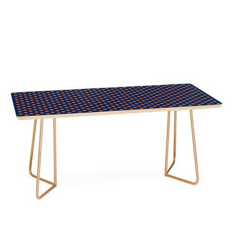 Leah Flores Blue and Orange Polka Dots Coffee Table