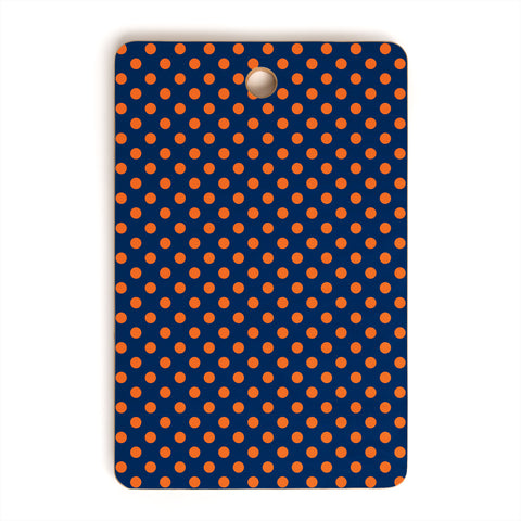 Leah Flores Blue and Orange Polka Dots Cutting Board Rectangle