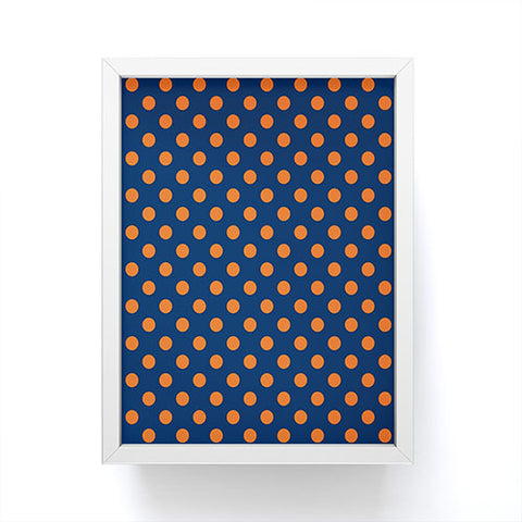 Leah Flores Blue and Orange Polka Dots Framed Mini Art Print