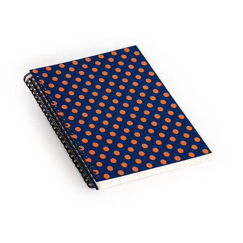 Leah Flores Blue and Orange Polka Dots Spiral Notebook