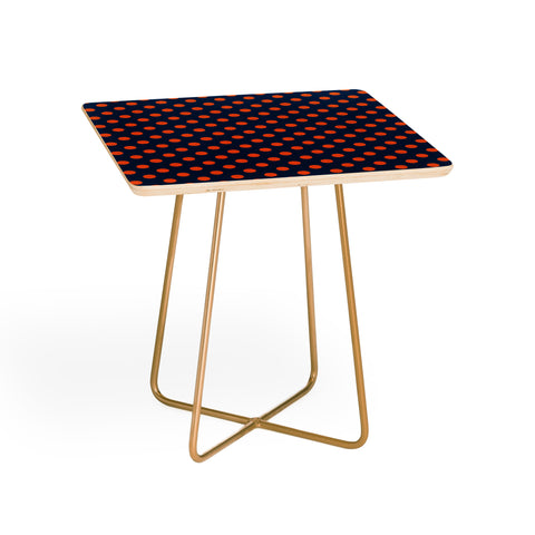 Leah Flores Blue and Orange Polka Dots Side Table
