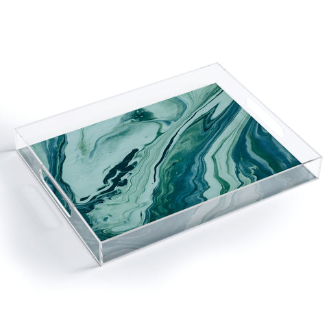 Leah Flores Blue Marble Galaxy Acrylic Tray