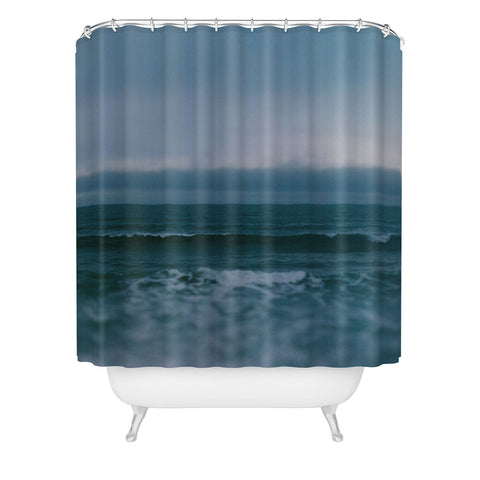 Leah Flores Dark Blue Ocean Shower Curtain
