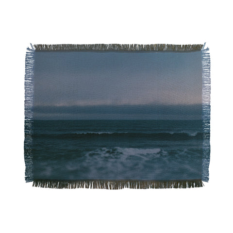 Leah Flores Dark Blue Ocean Throw Blanket