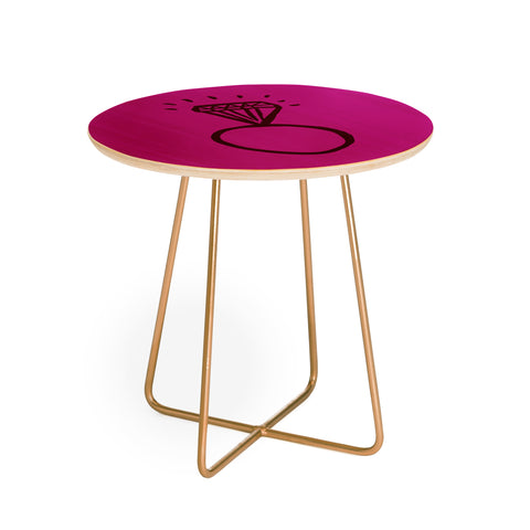 Leah Flores Diamond Bling Round Side Table