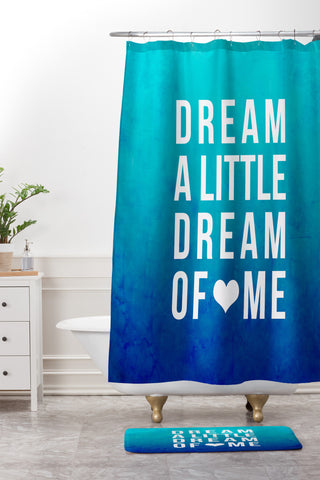 Leah Flores Dream Blue Shower Curtain And Mat