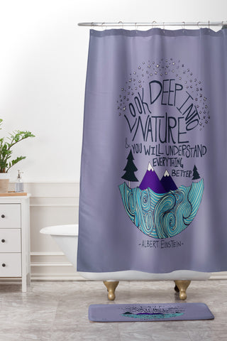 Leah Flores Einstein Nature 2 Shower Curtain And Mat