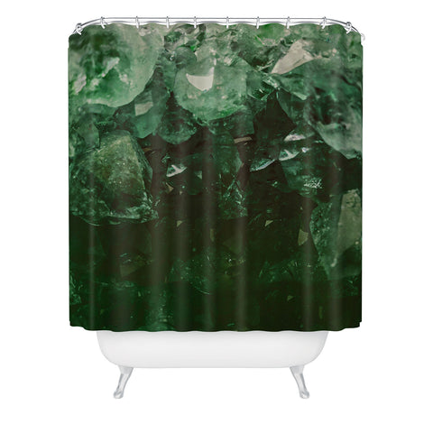 Leah Flores Emerald Gem Shower Curtain