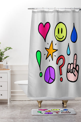 Leah Flores Feelings Shower Curtain And Mat