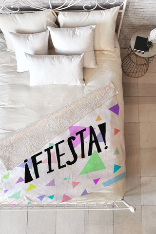 Leah Flores Fiesta Time Fleece Throw Blanket