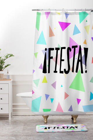 Leah Flores Fiesta Time Shower Curtain And Mat