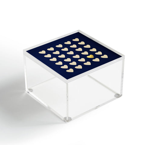 Leah Flores Gold Heart Acrylic Box