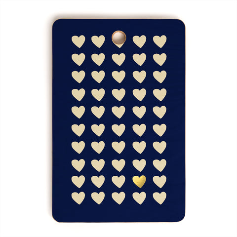 Leah Flores Gold Heart Cutting Board Rectangle