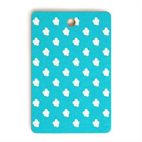 Leah Flores Happy Little Clouds Cutting Board Rectangle
