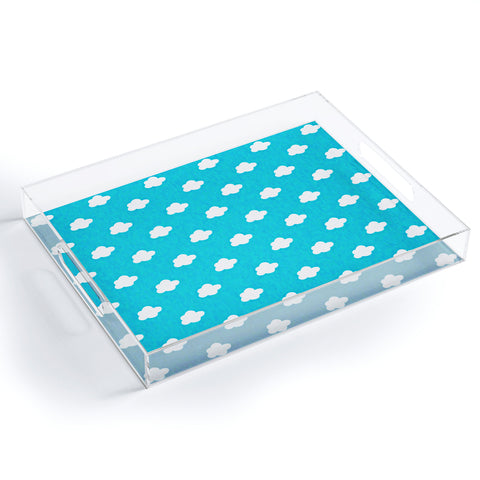 Leah Flores Happy Little Clouds Acrylic Tray