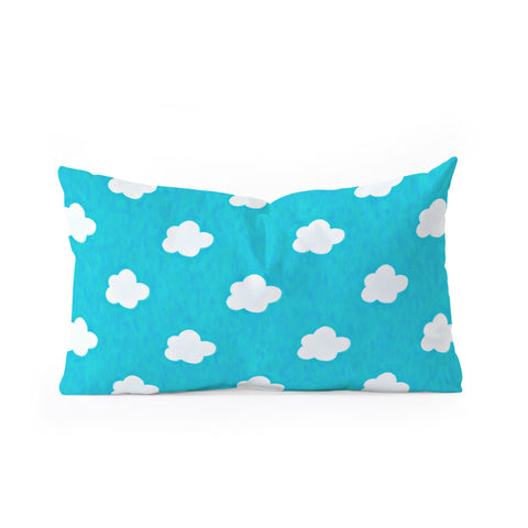 Leah Flores Happy Little Clouds Oblong Throw Pillow