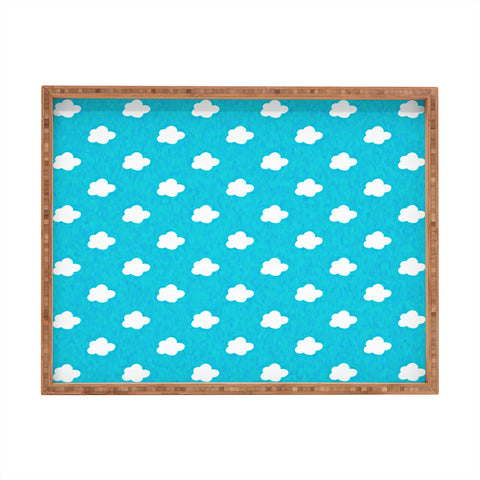 Leah Flores Happy Little Clouds Rectangular Tray