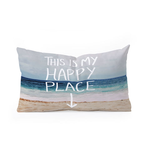 Leah Flores Happy Place X Beach Oblong Throw Pillow