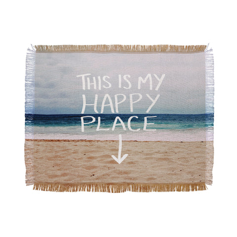 Leah Flores Happy Place X Beach Throw Blanket