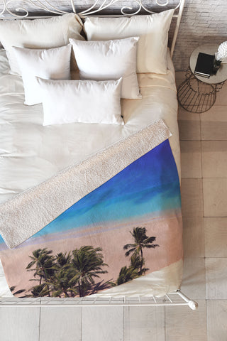 Leah Flores Hawaii Beach Fleece Throw Blanket