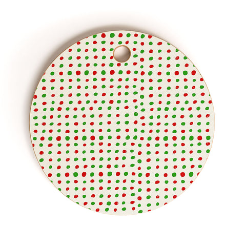 Leah Flores Holiday Polka Dots Cutting Board Round