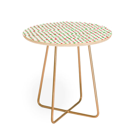 Leah Flores Holiday Polka Dots Round Side Table