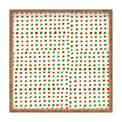 Leah Flores Holiday Polka Dots Square Tray