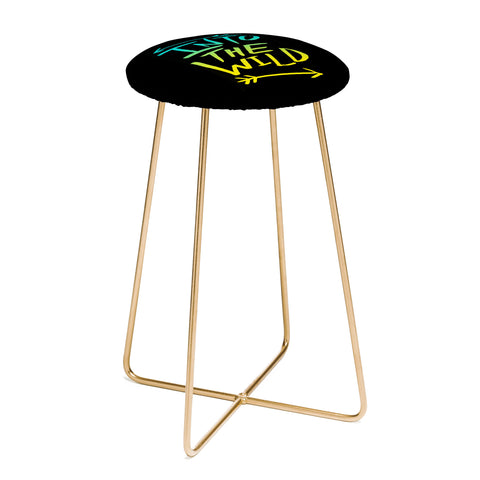 Leah Flores Into The Wild Teal And Gold Counter Stool