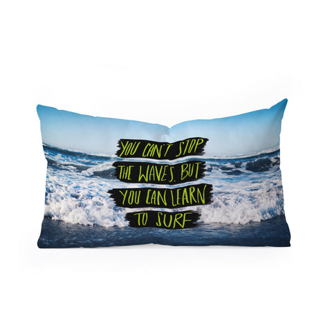 Leah Flores Learn To Surf Oblong Throw Pillow