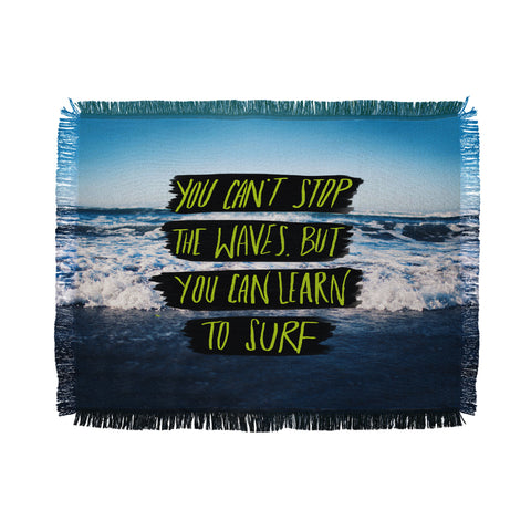 Leah Flores Learn To Surf Throw Blanket